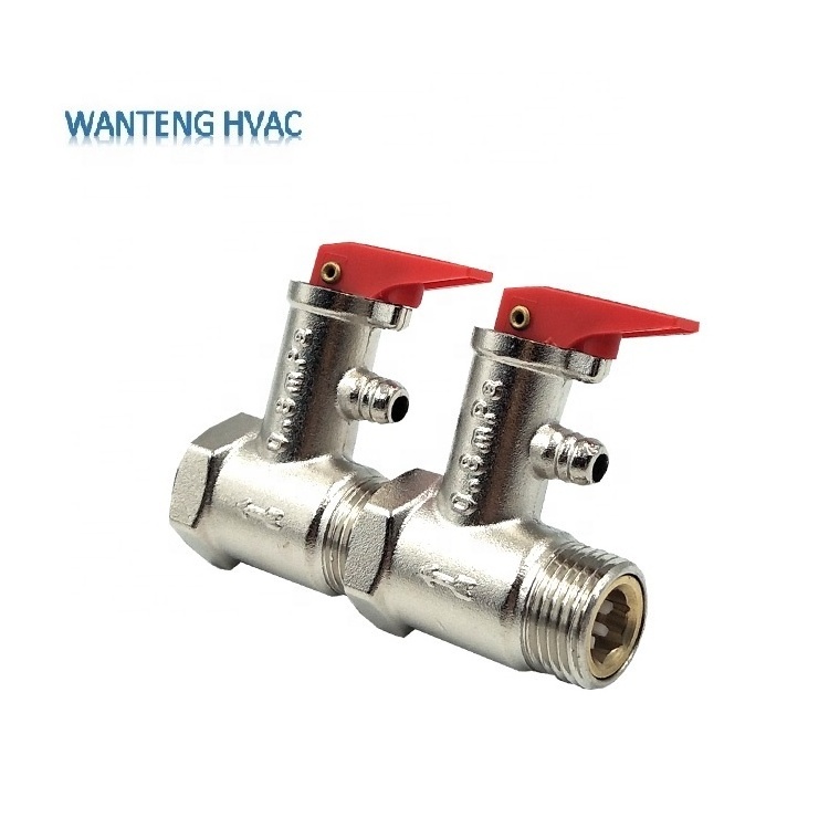 hot selling factory price brass  nickle plated  water heater safety multi-function valve