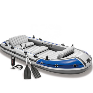 BSCI Portable 2 persons Inflatable PVC fishing boats with Oars and Hand Pump for Adults and Kids