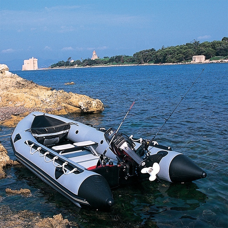 High quality PVC Inflatable Rigid aluminum floor Fishing catamaran pontoon boat for sale