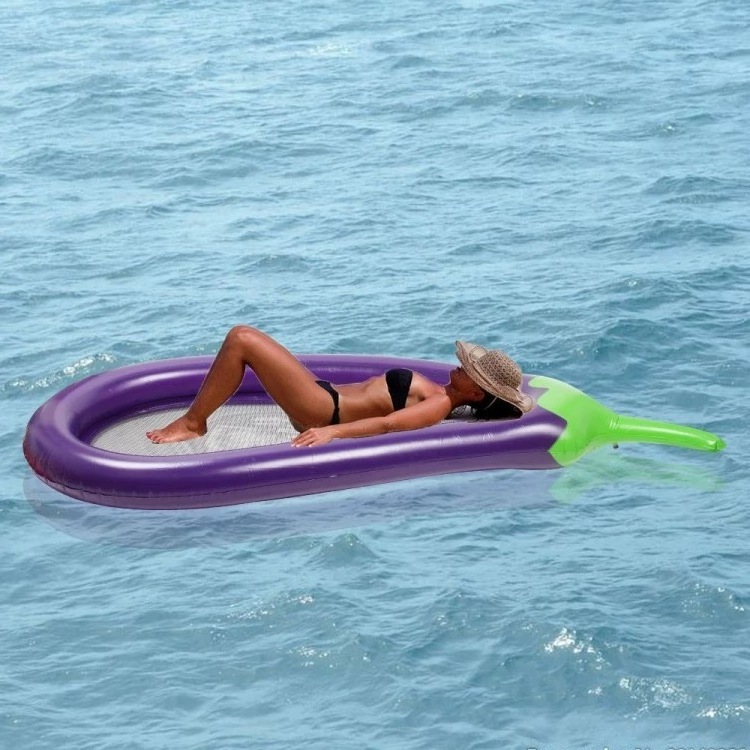 Outdoor Swimming Raft Eggplant Mesh Bottom Inflatable Pool Float Lounger for Adult