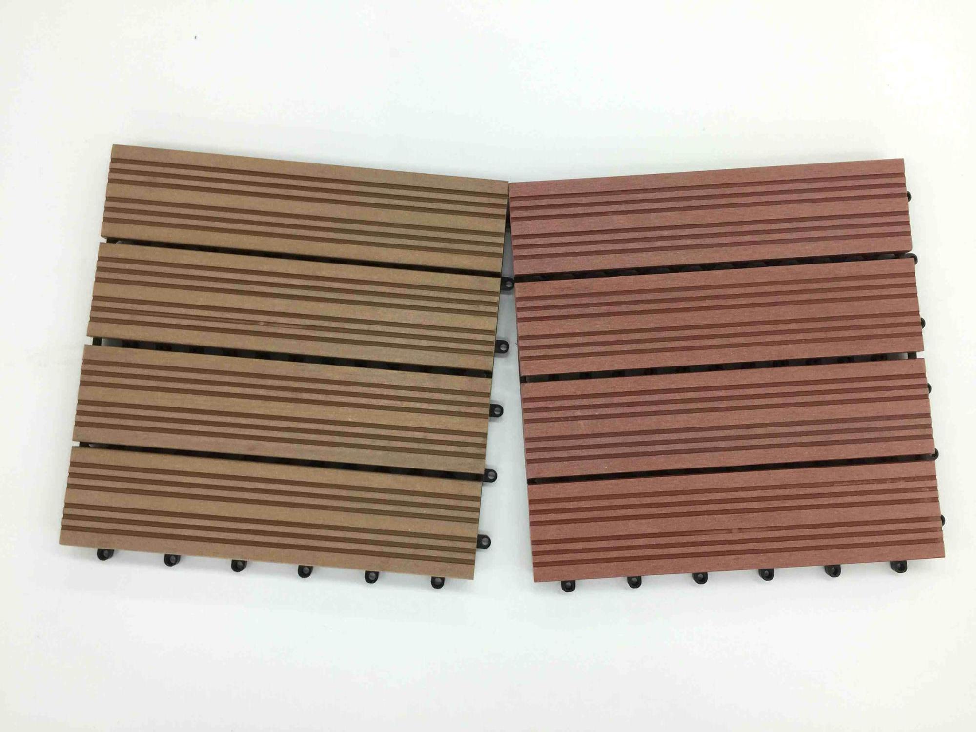 Balcony Terrace Floor Tile Teak Color Walnut Color White Charcoal Easy To Install Waterproof Anti-UV Composite Deck