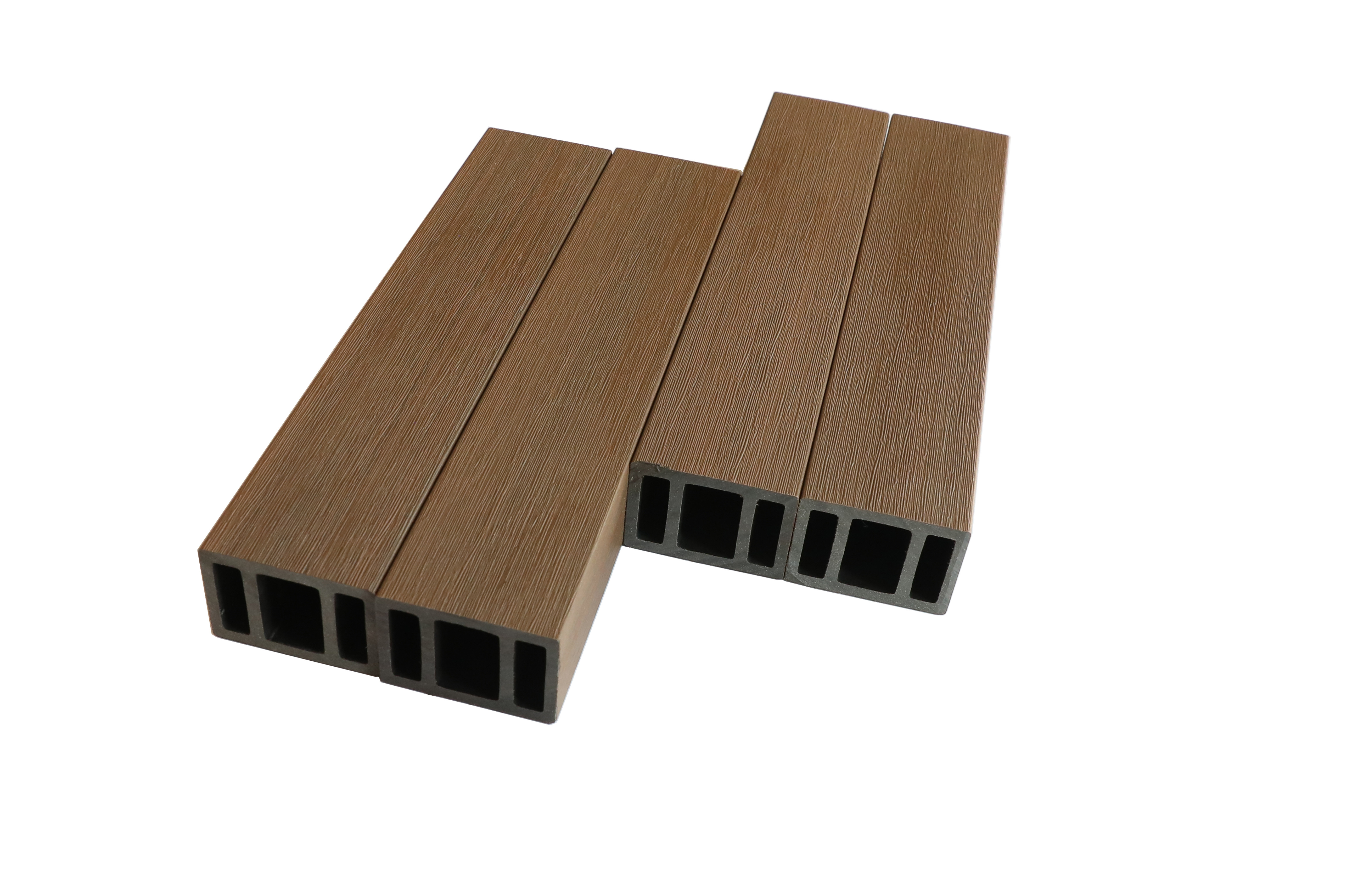 Co-extrusion WPC Wood Plastic Composite Beams Timber Tube for Exterior Wall Panels Decoration