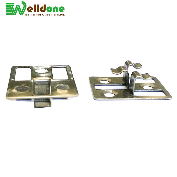 Welldone WPC Finished Clip Composite Deck Metal Clip Hidden Fasten System Outdoor Decking Flooring Stainless Steel Accessories