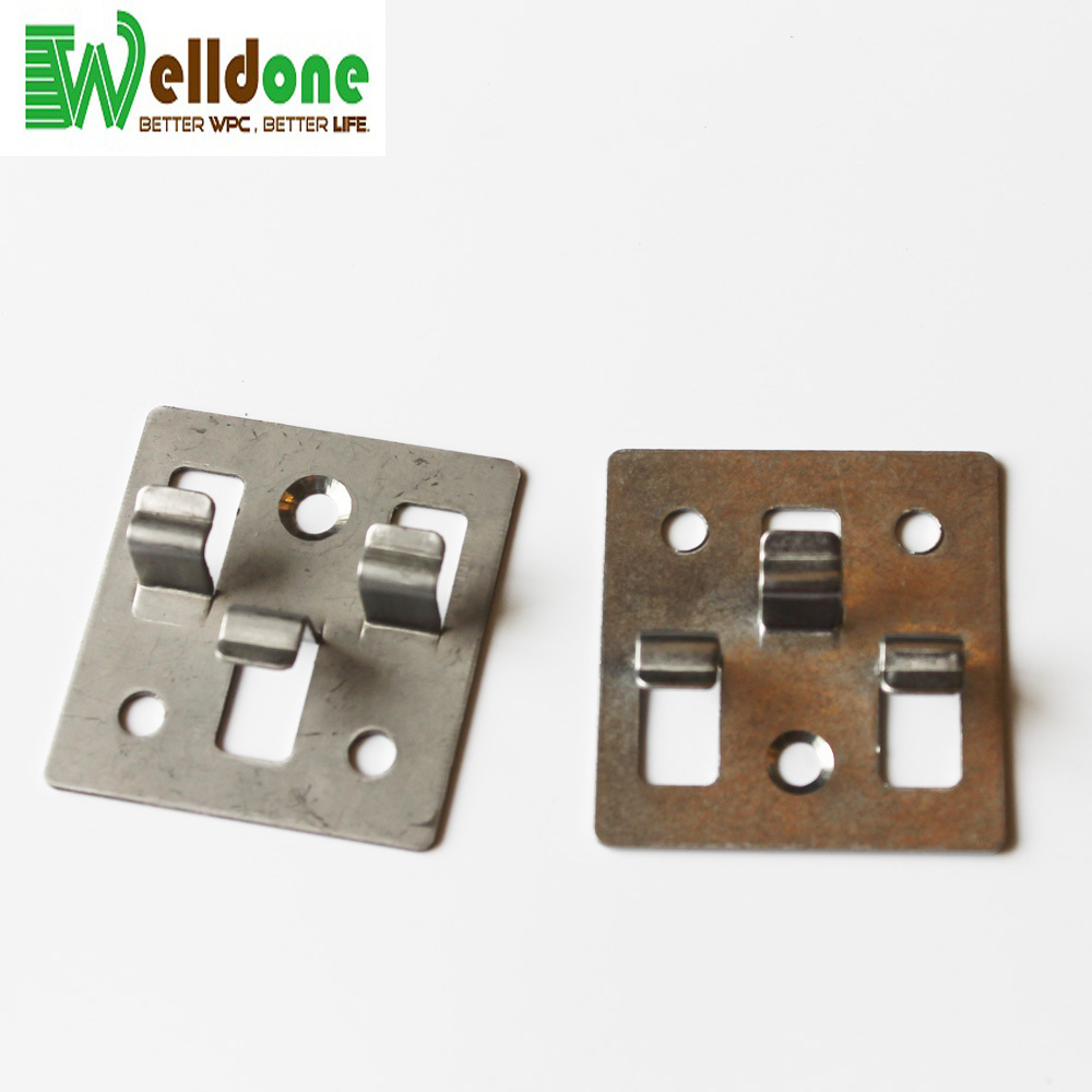 Welldone WPC Finished Clip Composite Deck Metal Clip Hidden Fasten System Outdoor Decking Flooring Stainless Steel Accessories