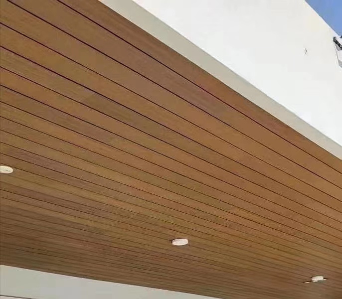 Anti-uv Co-extrusion 156x21mm Wood Plastic Composite WPC PVC Wall Cladding Ceiling Board