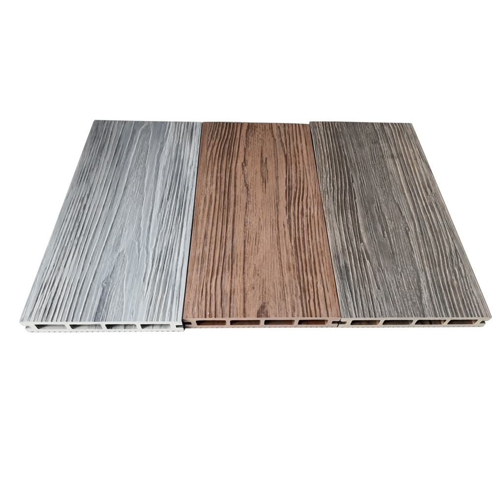 WPC Timber Wood Floor Composite Decking Flooring Walnut Water Resistant Anti-UV Composite Decking Factory Directly Deck Board