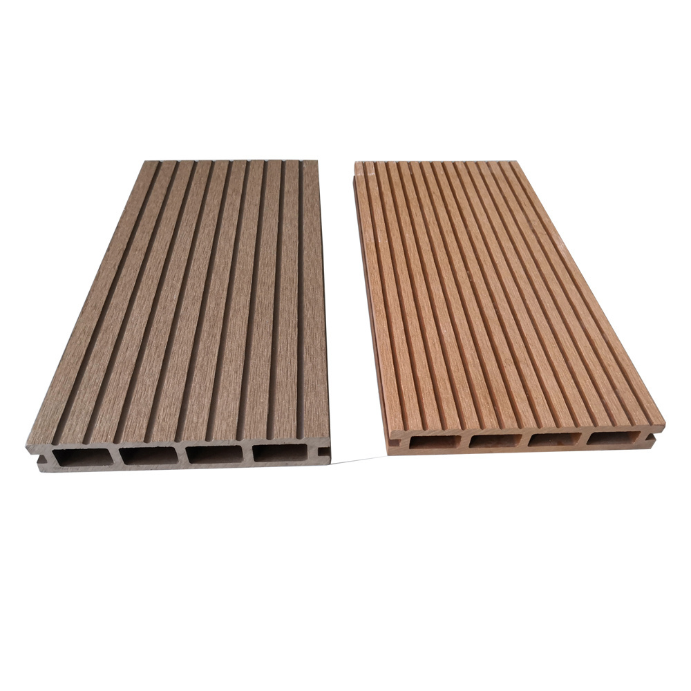 WPC Timber Wood Floor Composite Decking Flooring Walnut Water Resistant Anti-UV Composite Decking Factory Directly Deck Board