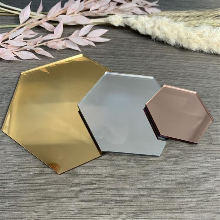 hard surface acrylic gold and silver two way flexible mirror