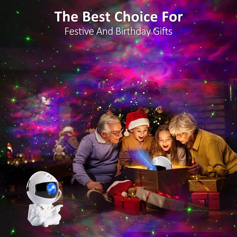 Multi-Color Rotatable Cute Star Night Light Projector Space Astronaut Led Lamp Astronaut Projector for Kids Bedroom