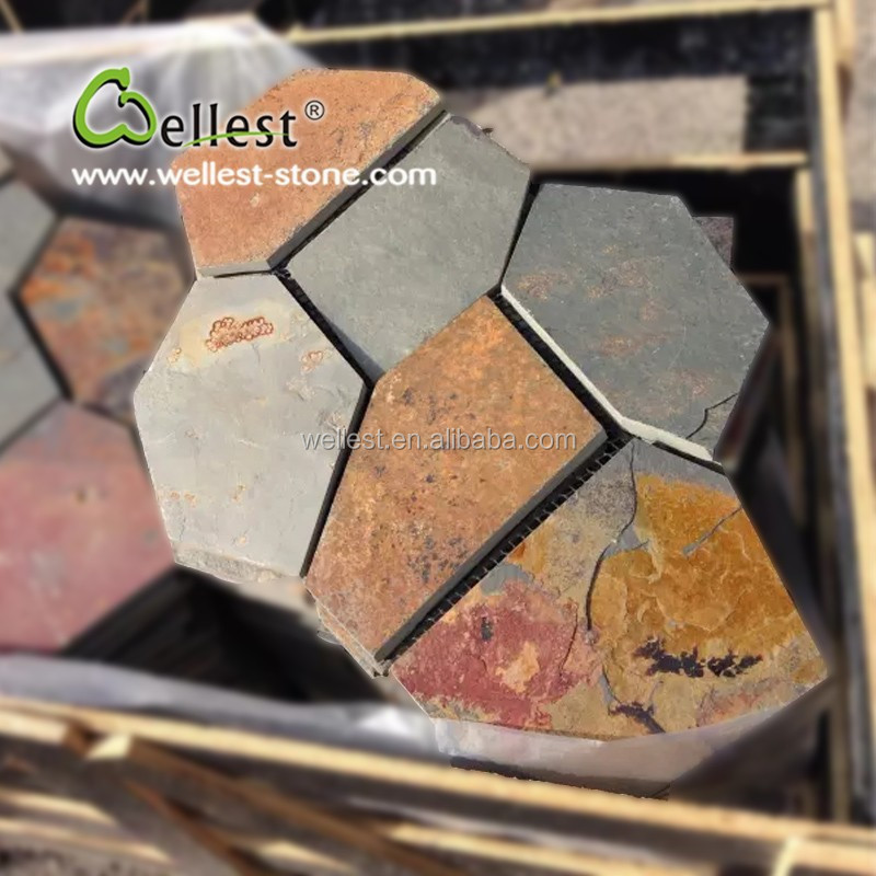 irregular shaped slate landscape stone paver for outdoor flooring