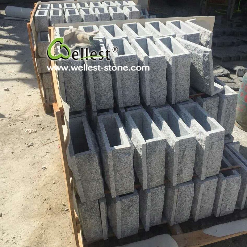 Dark Grey Granite Mushroom Surface Castle Stone For Outside Wall