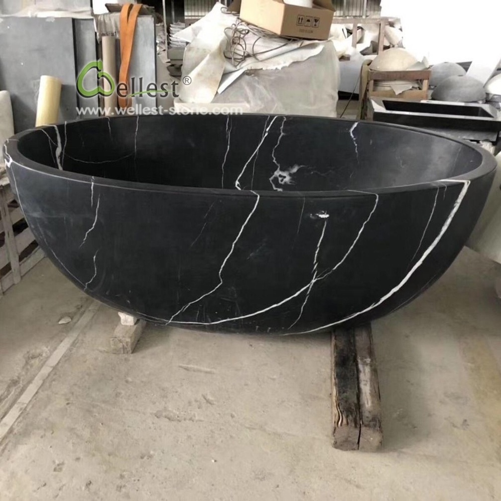 Natural Stone Bathtub For Sale, Black Marquina Marble Stone Bathroom Bath Tub