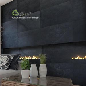 decorative stone wall panels for fireplace mongolian black 2mm flexible and ultra thin stone veneer wall stone panel