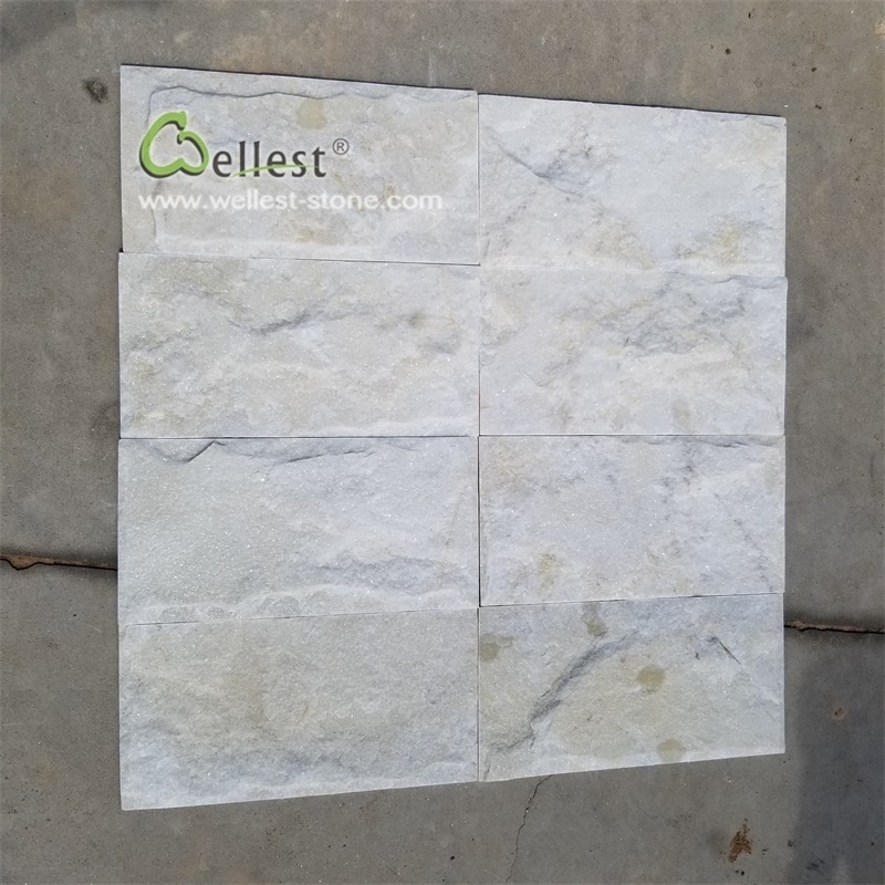 china factory rock face white quartzite wall mushroonm stone tile