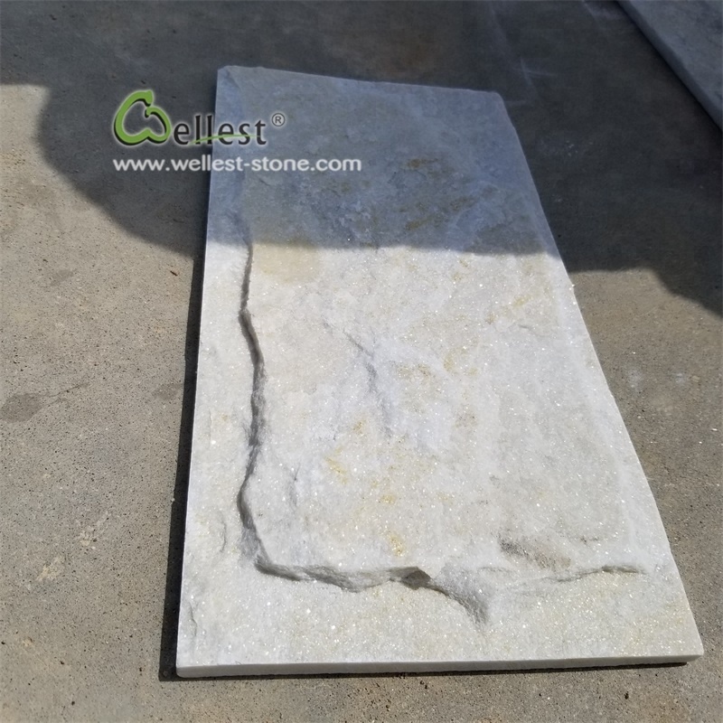 china factory rock face white quartzite wall mushroonm stone tile