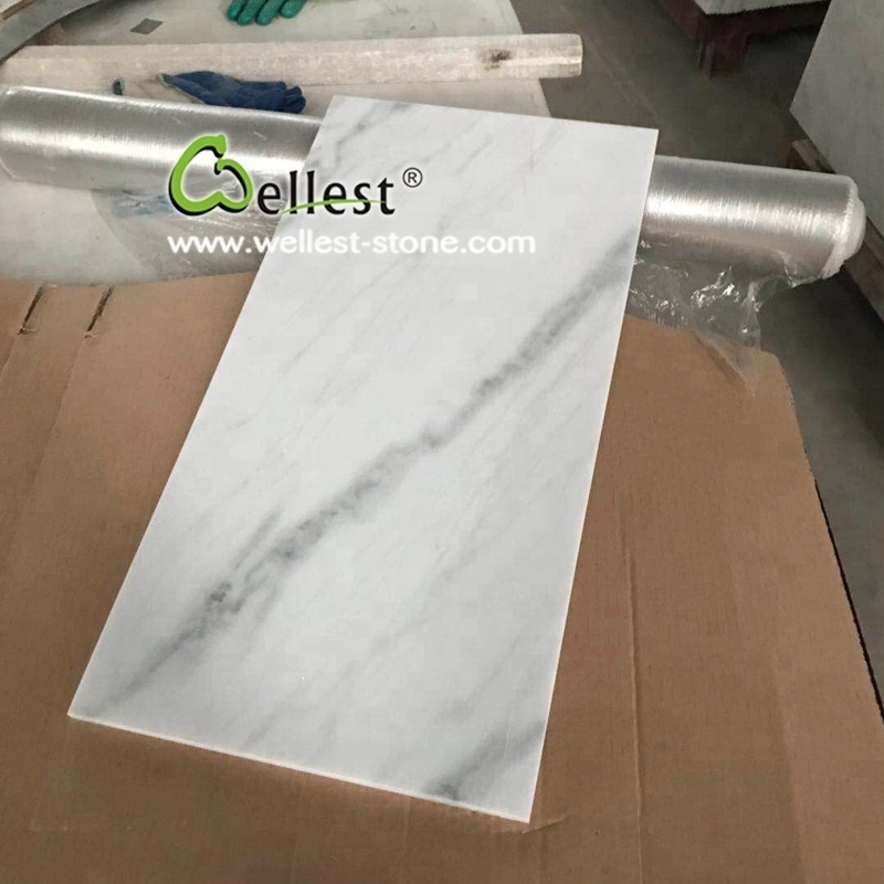 Polished volakas white marble tile, marble slab, skirting, door frame, window sill