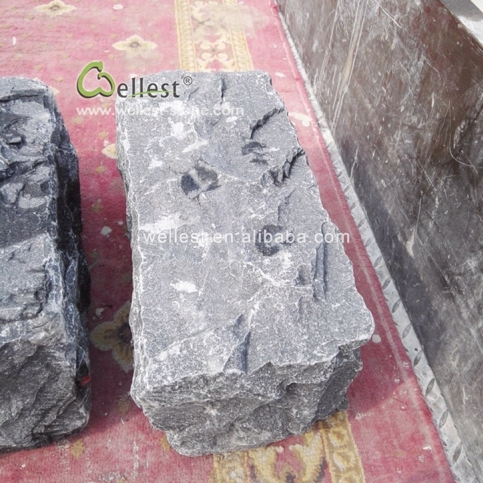 all side natural split rock face black granite basalt limestone block kerb curb stone for road side and street side edge stone