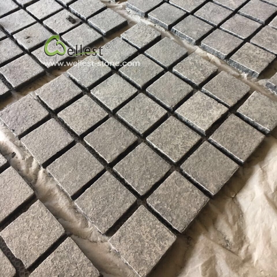 Hot selling black granite cobblestone paver mats for sale