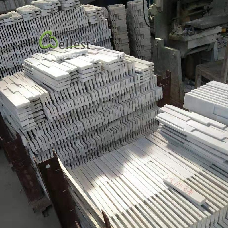 high quality modern white 3D natural stone interior wall paneling