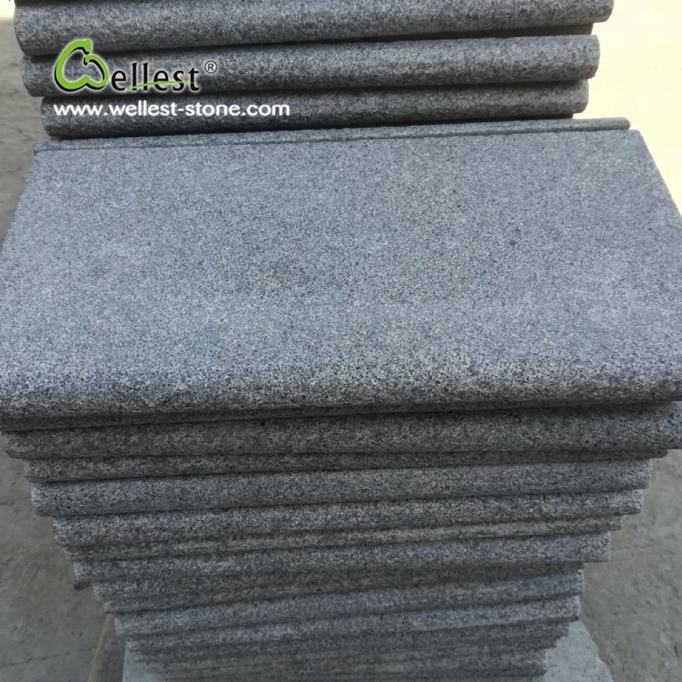 chinese black granite bullnose edging outdoor pool stair steps