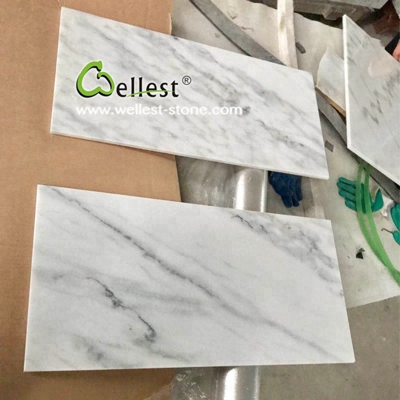 Polished volakas white marble tile, marble slab, skirting, door frame, window sill