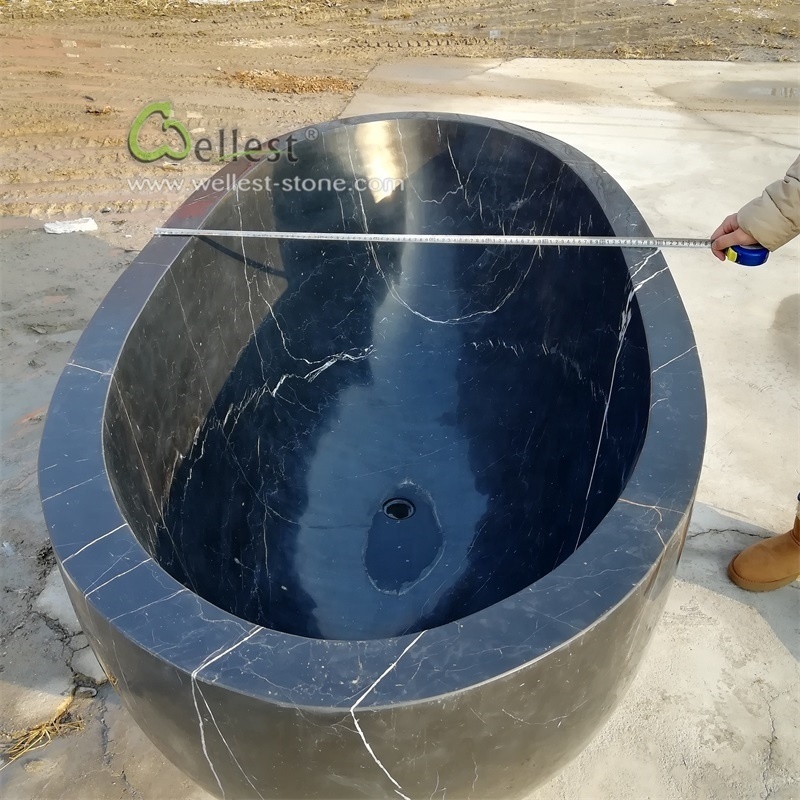 Natural Stone Bathtub For Sale, Black Marquina Marble Stone Bathroom Bath Tub