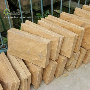 SY152 Yellow Sandstone Mushroomed Stone Wall Cladding