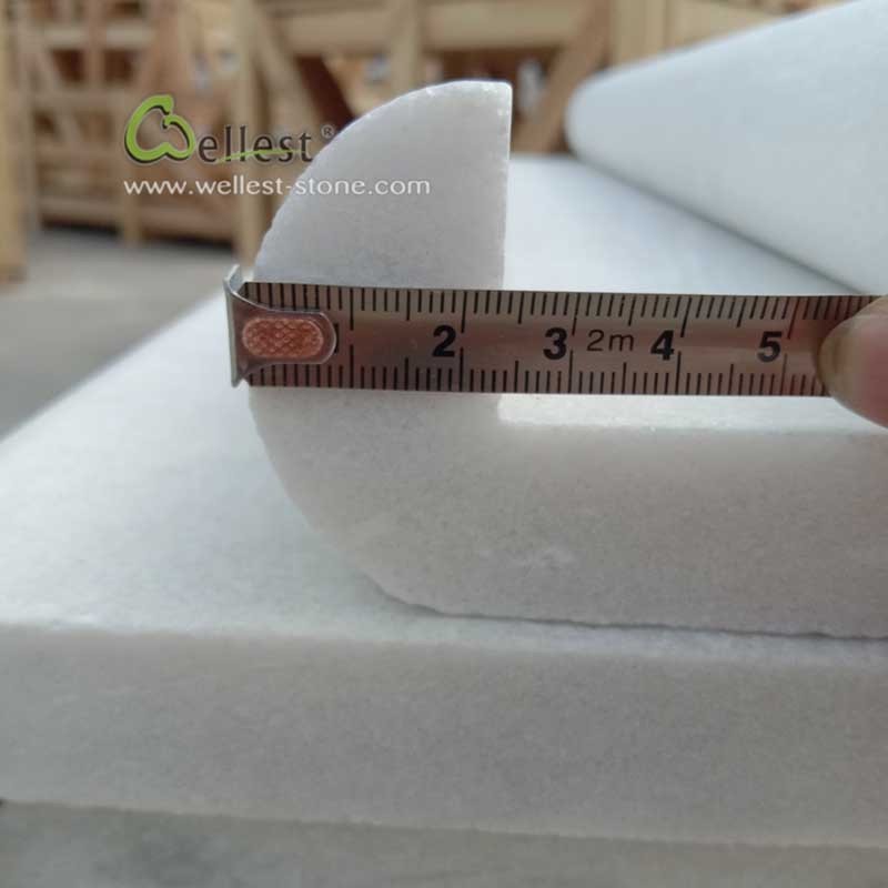 China Natural Crystal Pure White Quartzite Swimming Pool Coping Drop face bullnose edge Coping Stones for high-end project