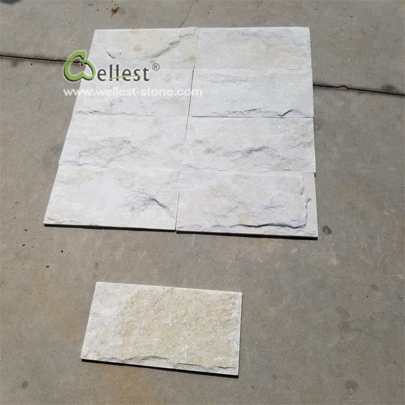 china factory rock face white quartzite wall mushroonm stone tile