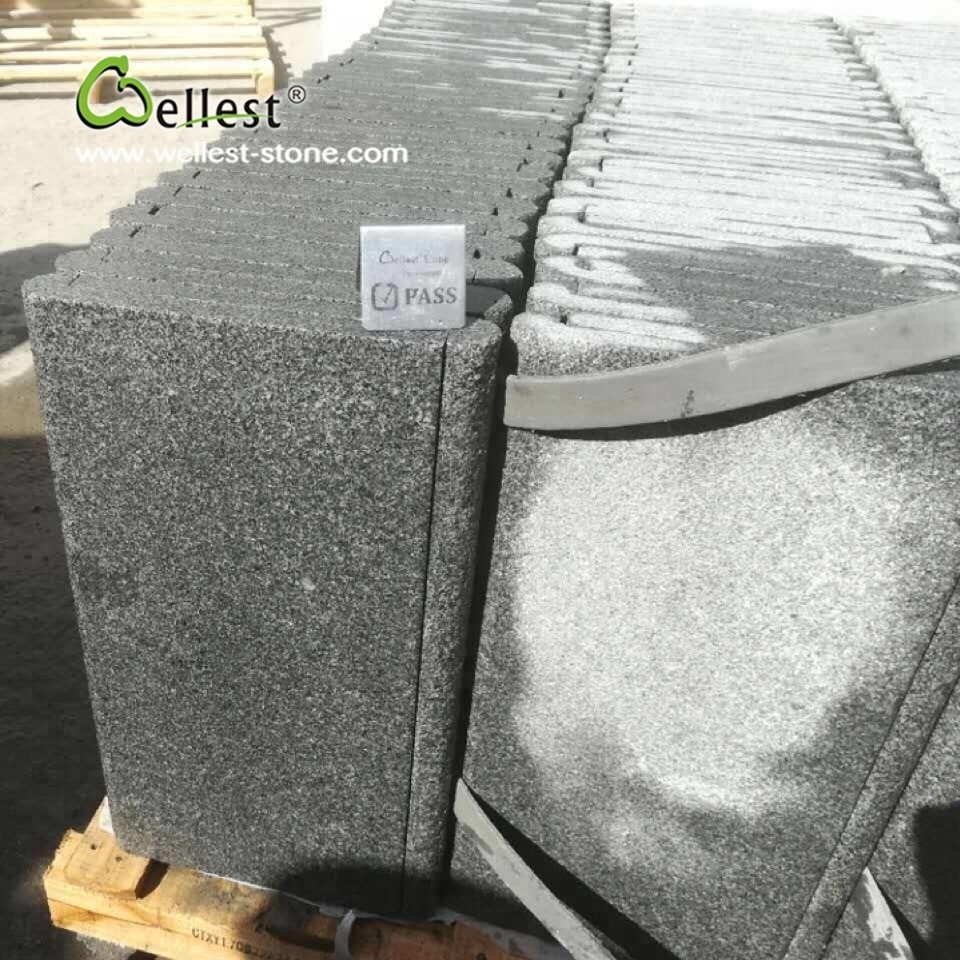 chinese black granite bullnose edging outdoor pool stair steps