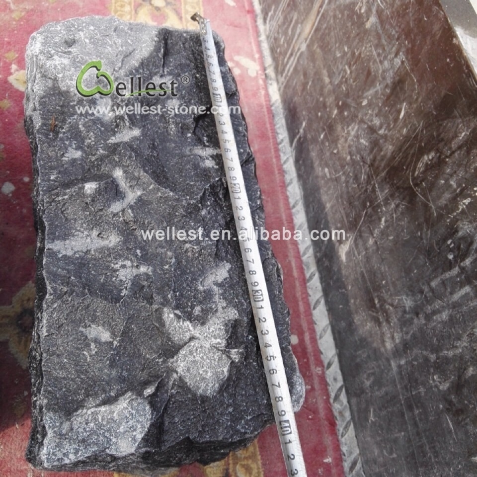 all side natural split rock face black granite basalt limestone block kerb curb stone for road side and street side edge stone