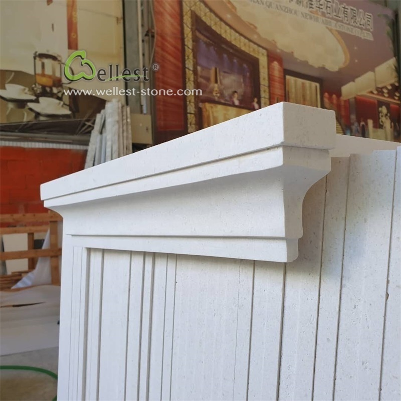 Bianco Botticino white beige limestone window sill,	bullnose window sill tiles