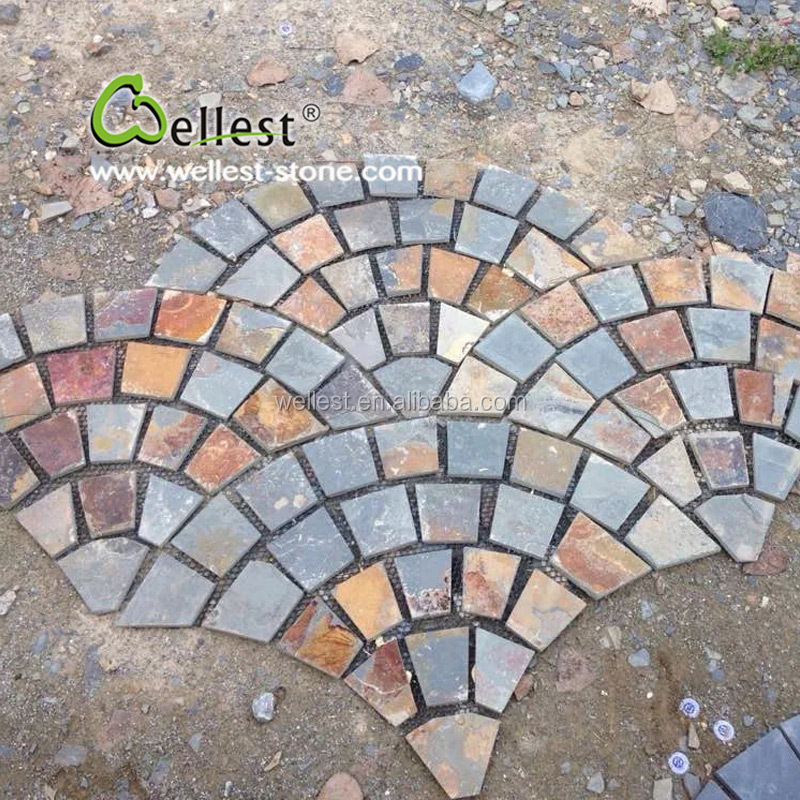 irregular shaped slate landscape stone paver for outdoor flooring