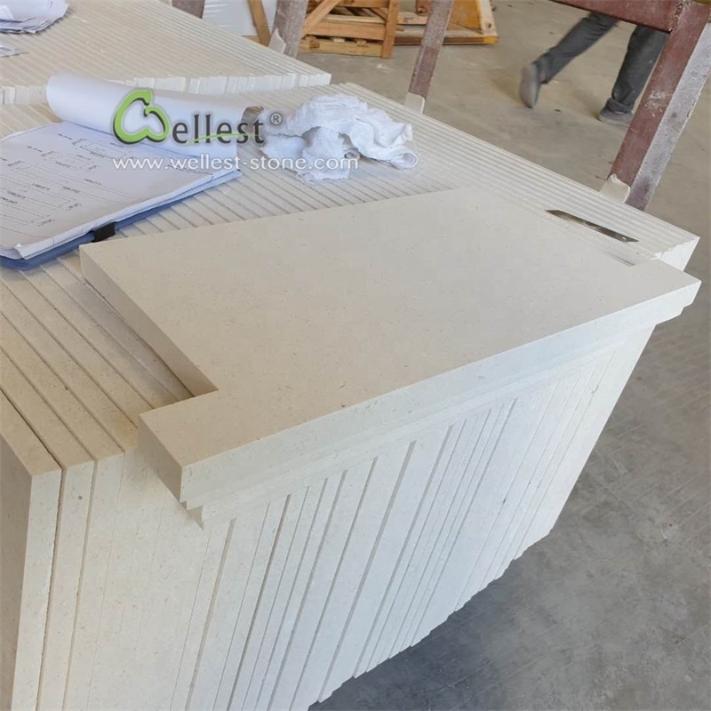 Bianco Botticino white beige limestone window sill,	bullnose window sill tiles