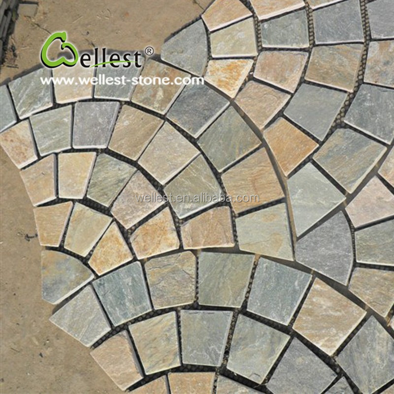 irregular shaped slate landscape stone paver for outdoor flooring