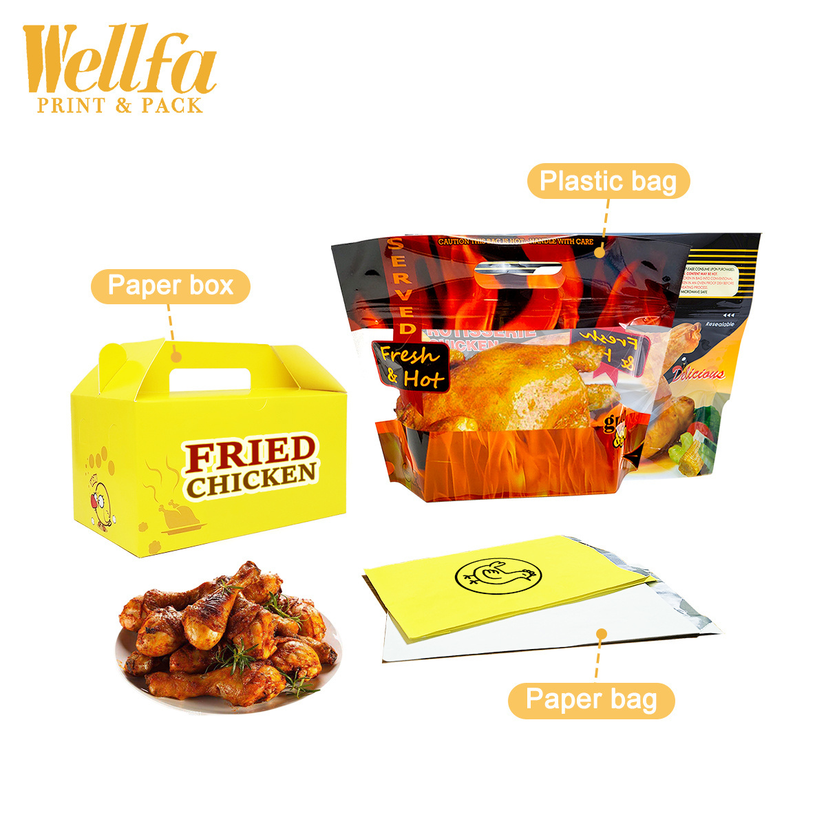 Bag Rotisserie Roast Packaging Custom Printed Laminated Plastic Food Microwave Hot Anti-fog Roasted Chicken Bags