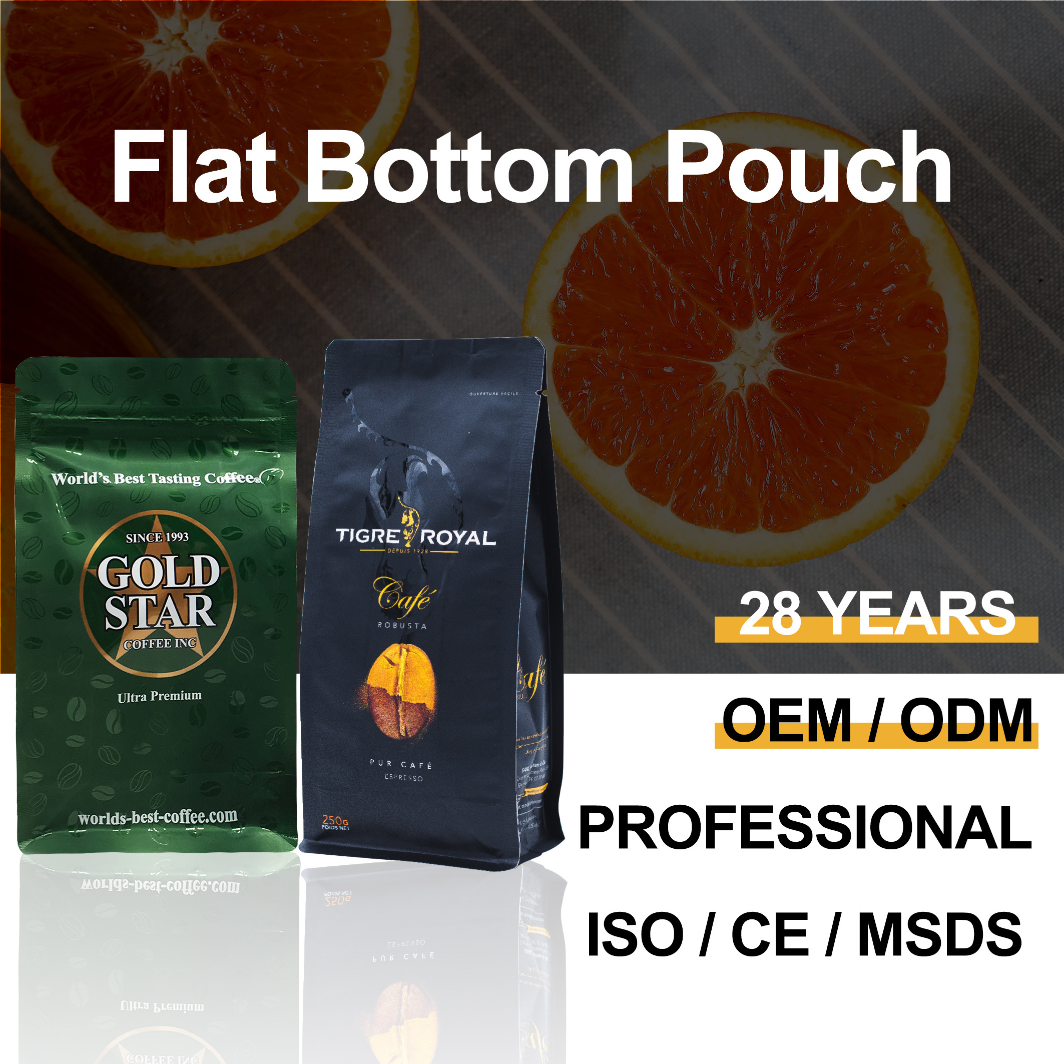 Custom Printed 1kg 2kg 5kg Transparent PE Recyclable Zipper Top Flat Bottom Plastic Flour Rice Food Packaging Bags With Handle