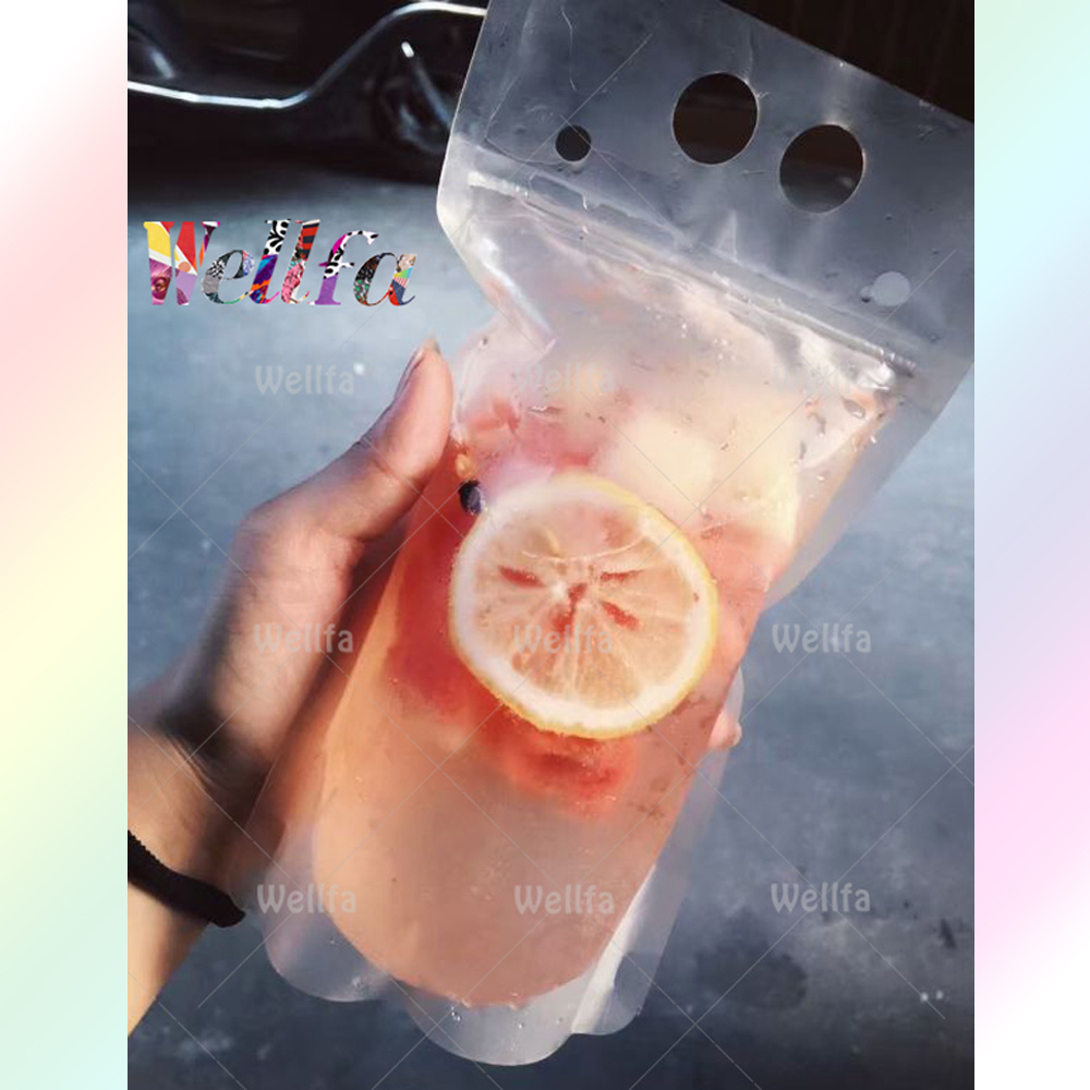 OEM Bolsas Resellables Custom Disposable Transparent Juice Liquid Refill Plastic Packaging Zipper Drink Pouches Bags With Straw