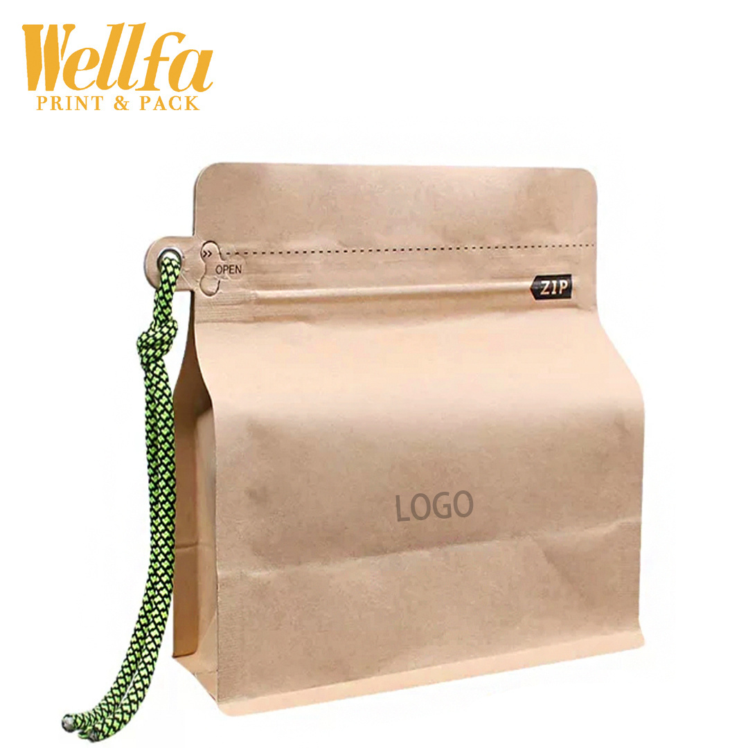 Custom Printed 1kg 2kg 5kg Transparent PE Recyclable Zipper Top Flat Bottom Plastic Flour Rice Food Packaging Bags With Handle