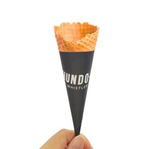 OEM Custom Printing Eco Friendly Ice Cream Cone Paper Sleeves Conic Ice Cream Cone Paper Wrapping Holder