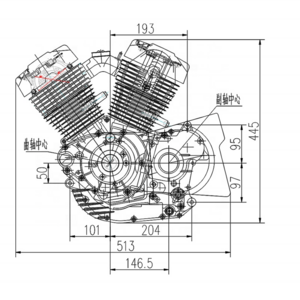 High Quality 250CC Motorcycle Engine XV250CC Air Cooled 2 Cylinder Motorcycle Engine Assembly