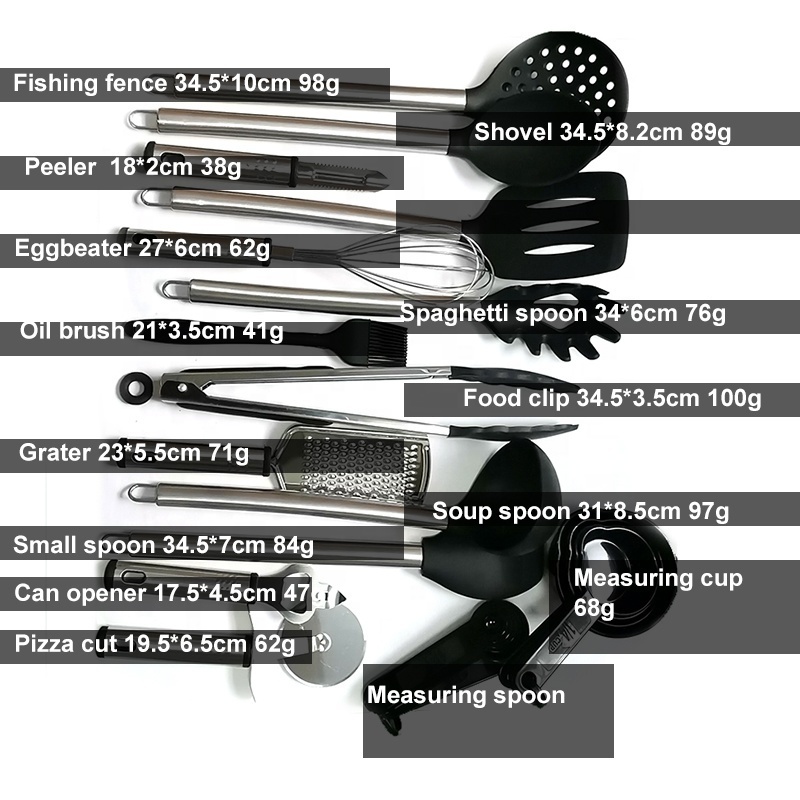 kitchen utensils set Cocina Kitchen Accessories Sets 23 Nylon Cooking Utensils with Stainless steel Handle cookware sets