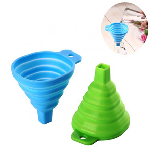 Food Grade Silicone Collapsible Funnel Silicone Foldable Kitchen Funnel for Liquid/Powder Transfer