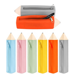 Hot Selling,Unique  Soft Custom Silicone School Pencil Case With Nylon Zipperfor Cute School Supplies/Stationery Kids Students