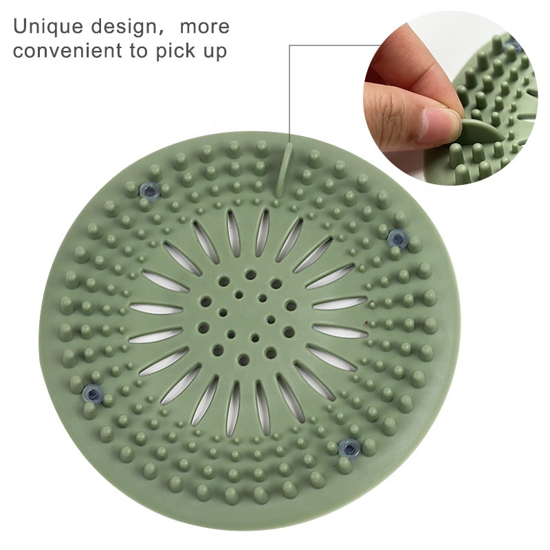 Hair Catcher Durable Silicone Hair Stopper Shower Drain Cover for Bathroom Bathtub and Kitchen Floor Drain