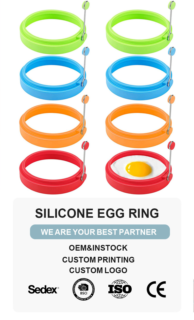 Food Grade Silicone Egg Rings 4 Inch Food Grade Egg Cooking Rings, Non Stick Fried Egg Ring Mold Silicone Pancake Mold