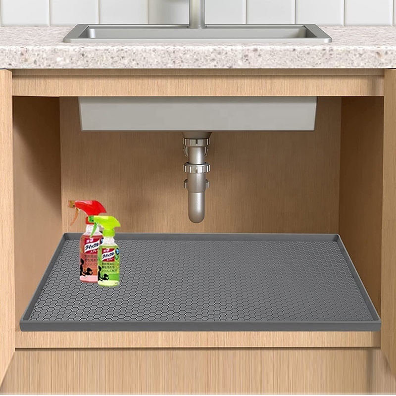 Large Premium Waterproof Silicone Drip Tray Liner Silicone Kitchen Cabinet Water Leak Protection Under the Sink Silicone Mat