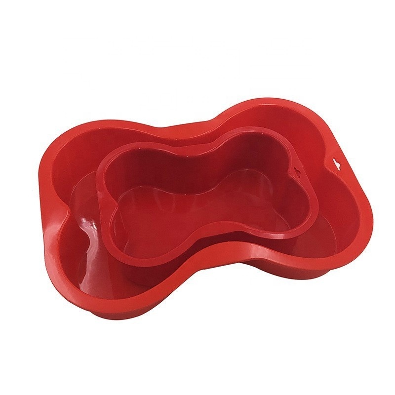 2023 Hot Selling  Silicone Dog Bone Shape Cake Pan Baking Mold for Puppy Birthday Cake Mould