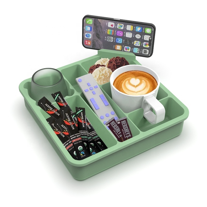 Couch Cup Holder Tray,Handy Silicone Couch Caddy Waterproof Anti-Spill Sofa Cup Holder for Snacks Beverage Remote