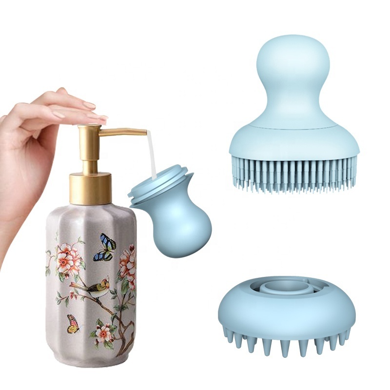 Soft Silicone Massage Bath Body Brush Baby Bath Brush Customized 2 in 1 Silicone Baby Shampoo Hair Brush